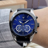 Buy Shop Maserati Traguardo Chronograph Blue Dial Black Silicone Strap Watch For Men - R8871612044 USA Online