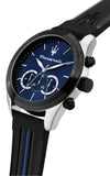 Buy Shop Maserati Traguardo Chronograph Blue Dial Black Silicone Strap Watch For Men - R8871612044 USA Online