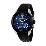 Buy Shop Maserati Traguardo Chronograph Blue Dial Black Silicone Strap Watch For Men - R8871612044 USA Online