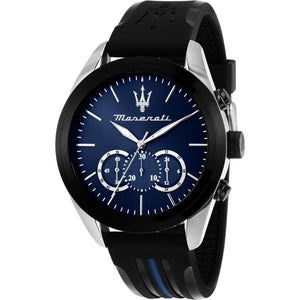 Buy Shop Maserati Traguardo Chronograph Blue Dial Black Silicone Strap Watch For Men - R8871612044 USA Online
