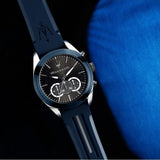 Buy Shop Maserati Traguardo Chronograph Blue Dial Black Silicone Strap Watch For Men - R8871612046 USA Online