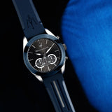 Buy Shop Maserati Traguardo Chronograph Blue Dial Black Silicone Strap Watch For Men - R8871612046 USA Online