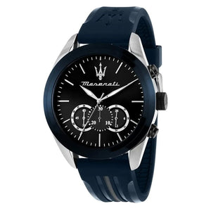 Buy Shop Maserati Traguardo Chronograph Blue Dial Black Silicone Strap Watch For Men - R8871612046 USA Online