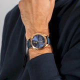 Buy Shop Maserati Traguardo Chronograph Blue Dial Blue Leather Strap Watch for Men - R8871612015 USA Online