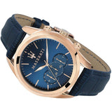 Buy Shop Maserati Traguardo Chronograph Blue Dial Blue Leather Strap Watch for Men - R8871612015 USA Online