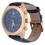 Buy Shop Maserati Traguardo Chronograph Blue Dial Blue Leather Strap Watch for Men - R8871612015 USA Online