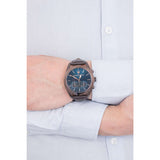 Buy Shop Maserati Traguardo Chronograph Blue Dial Brown Leather Strap Watch For Men - R8871612008 USA Online
