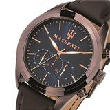 Buy Shop Maserati Traguardo Chronograph Blue Dial Brown Leather Strap Watch For Men - R8871612008 USA Online