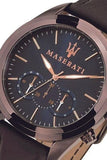 Buy Shop Maserati Traguardo Chronograph Blue Dial Brown Leather Strap Watch For Men - R8871612008 USA Online