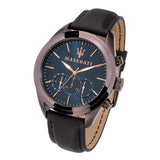 Buy Shop Maserati Traguardo Chronograph Blue Dial Brown Leather Strap Watch For Men - R8871612008 USA Online