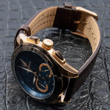 Buy Shop Maserati Traguardo Chronograph Blue Dial Brown Leather Strap Watch For Men - R8871612024 USA Online