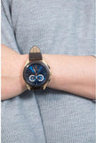 Buy Shop Maserati Traguardo Chronograph Blue Dial Brown Leather Strap Watch For Men - R8871612024 USA Online
