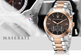 Buy Shop Maserati Traguardo Chronograph Brown Dial Two Tone Steel Strap Men's Watch - R8873612003 USA Online