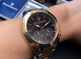 Buy Shop Maserati Traguardo Chronograph Brown Dial Two Tone Steel Strap Men's Watch - R8873612003 USA Online