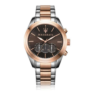 Buy Shop Maserati Traguardo Chronograph Brown Dial Two Tone Steel Strap Men's Watch - R8873612003 USA Online