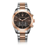 Buy Shop Maserati Traguardo Chronograph Brown Dial Two Tone Steel Strap Men's Watch - R8873612003 USA Online