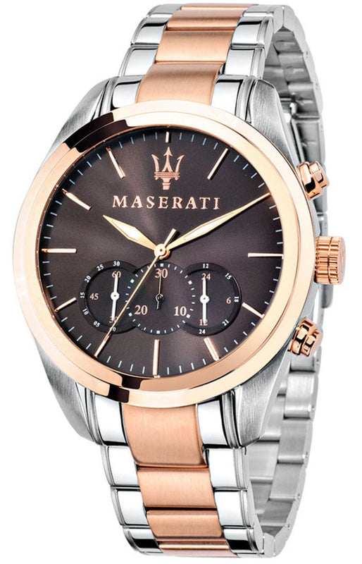 Buy Shop Maserati Traguardo Chronograph Brown Dial Two Tone Steel Strap Men's Watch - R8873612003 USA Online