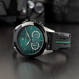 Buy Shop Maserati Traguardo Chronograph Green Dial Black Silicone Strap Watch For Men - R8871612043 USA Online