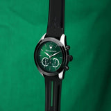 Buy Shop Maserati Traguardo Chronograph Green Dial Black Silicone Strap Watch For Men - R8871612043 USA Online