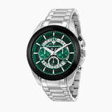 Buy Shop Maserati Traguardo Chronograph Green Dial Silver Steel Strap Watch For Men - R8873612060 USA Online