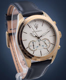 Buy Shop Maserati Traguardo Chronograph Grey Dial Leather Strap Men's Watch - R8871612016 USA Online