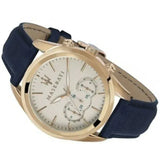 Buy Shop Maserati Traguardo Chronograph Grey Dial Leather Strap Men's Watch - R8871612016 USA Online
