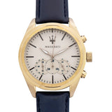 Buy Shop Maserati Traguardo Chronograph Grey Dial Leather Strap Men's Watch - R8871612016 USA Online