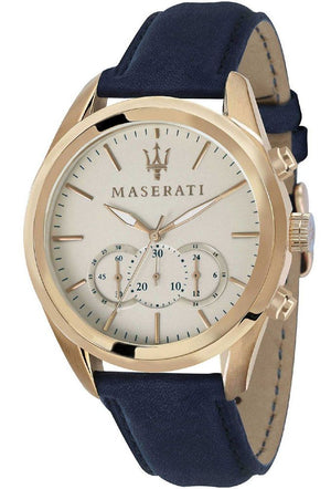 Buy Shop Maserati Traguardo Chronograph Grey Dial Leather Strap Men's Watch - R8871612016 USA Online