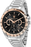 Buy Shop Maserati Traguardo Chronograph Limited Edition Black Dial Silver Steel Strap Watch For Men - R8873612047 USA Online