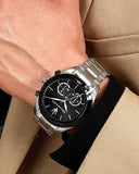 Buy Shop Maserati Traguardo Chronograph Limited Edition Black Dial Silver Steel Strap Watch for Men - R8873612062 USA Online