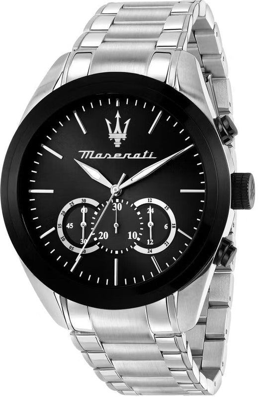 Buy Shop Maserati Traguardo Chronograph Limited Edition Black Dial Silver Steel Strap Watch for Men - R8873612062 USA Online