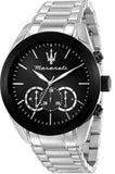 Buy Shop Maserati Traguardo Chronograph Limited Edition Black Dial Silver Steel Strap Watch for Men - R8873612062 USA Online