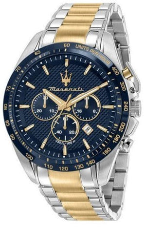 Buy Shop Maserati Traguardo Chronograph Limited Edition Blue Dial Two Tone Steel Strap Watch For Men - R8873612046 USA Online