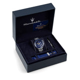 Buy Shop Maserati Traguardo Chronograph Modena Edition Blue Dial Silver Steel Strap Watch For Men - R8871612039 USA Online