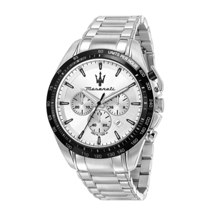 Buy Shop Maserati Traguardo Chronograph Silver Dial Silver Steel Strap Watch For Men - R8873612049 USA Online