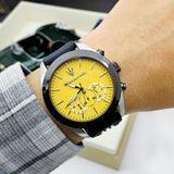 Buy Shop Maserati Traguardo Chronograph Yellow Dial Black Silicone Strap Watch For Men - R8871612045 USA Online