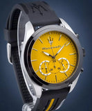 Buy Shop Maserati Traguardo Chronograph Yellow Dial Black Silicone Strap Watch For Men - R8871612045 USA Online