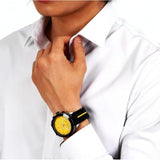 Buy Shop Maserati Traguardo Chronograph Yellow Dial Black Silicone Strap Watch For Men - R8871612045 USA Online
