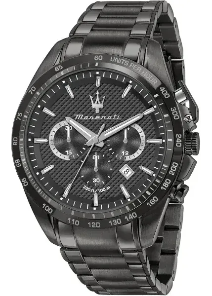 Buy Shop Maserati Traguardo Limited Edition Chronograph Black Dial Black Steel Strap Watch for Men - R8873612045 USA Online