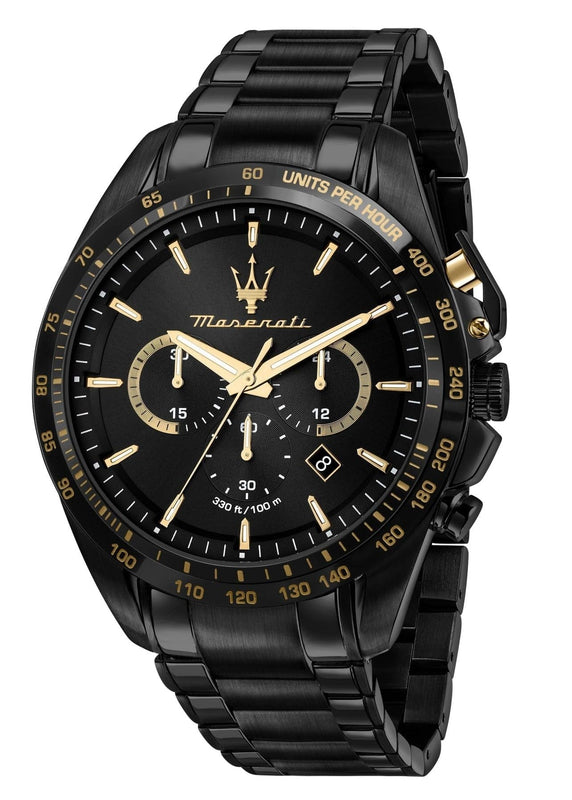 Buy Shop Maserati Traguardo Limited Edition Chronograph Black Dial Black Steel Strap Watch for Men - R8873612051 USA Online
