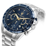 Buy Shop Maserati Traguardo Limited Edition Chronograph Blue Dial Silver Steel Strap Watch for Men - R8873612052 USA Online