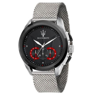 Buy Shop Maserati Traguardo Black Dial Silver Mesh Bracelet Watch For Men - R8873612005 USA Online