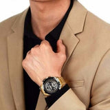 Buy Shop Maserati Traguardo Skeleton Black Dial Gold Steel Strap Watch For Men - R8873612058 USA Online