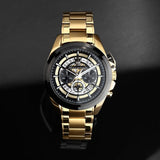 Buy Shop Maserati Traguardo Skeleton Black Dial Gold Steel Strap Watch For Men - R8873612058 USA Online