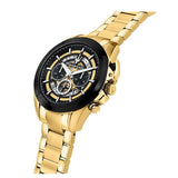 Buy Shop Maserati Traguardo Skeleton Black Dial Gold Steel Strap Watch For Men - R8873612058 USA Online