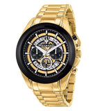 Buy Shop Maserati Traguardo Skeleton Black Dial Gold Steel Strap Watch For Men - R8873612058 USA Online