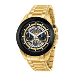 Buy Shop Maserati Traguardo Skeleton Black Dial Gold Steel Strap Watch For Men - R8873612058 USA Online