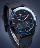 Buy Shop Maserati Traguardo Sports Blue Dial Black Rubber Strap Watch For Men - R8871612006 USA Online