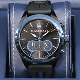 Buy Shop Maserati Traguardo Sports Blue Dial Black Rubber Strap Watch For Men - R8871612006 USA Online