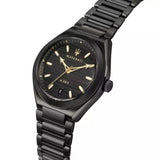 Buy Shop Maserati Triconic Analog Black Dial Black Steel Strap Watch For Men - R8853139004 USA Online
